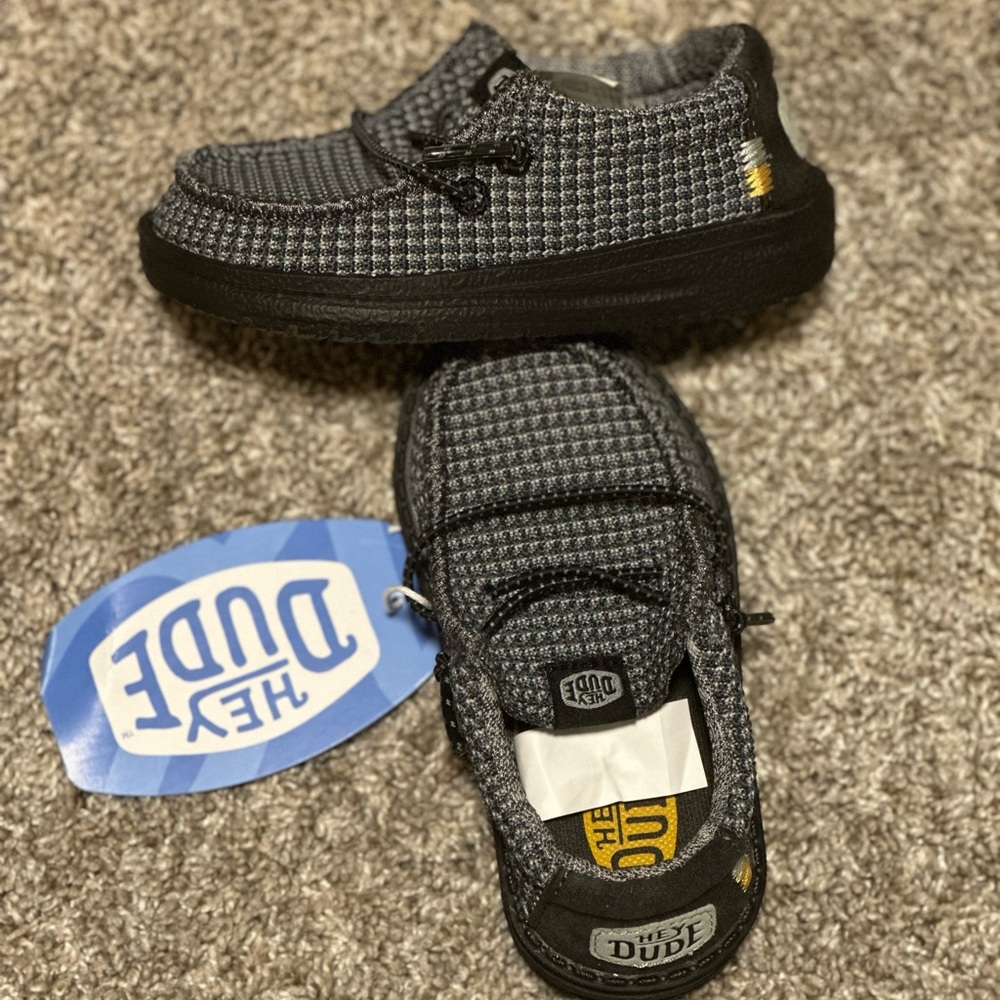 Hey Dude Kids Moccasins in Gray and Black